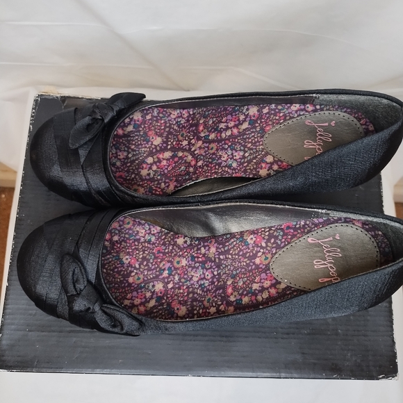 JELLYPOP SATIN FORMAL BLACK HEEL LOW PUMPS  YOUNG ADULT SIZE 9M/HEEL HEIGHT 3.5 - Picture 4 of 8